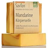 Savion Mandarine Körperseife, mit Mandarinenöl, Vegan, Palmölfrei, Tierversuchsfrei, 80g
