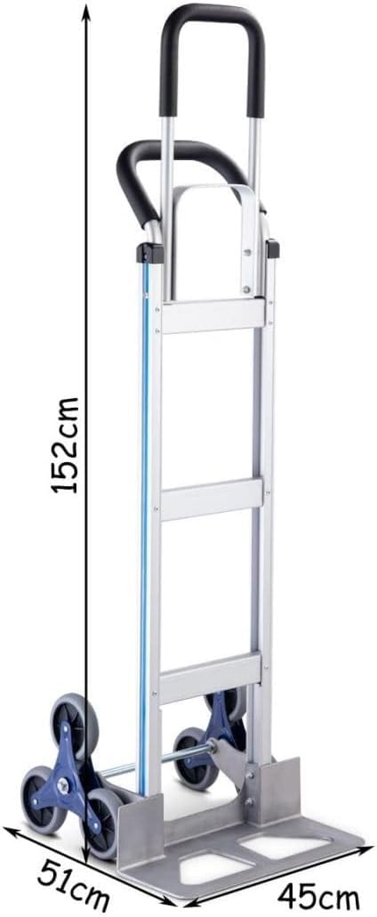 Ciężki wózek ręczny, do magazynu/warsztatu/garażu, aluminiowe wózki workowe, 6 kółek, wózek do poruszania się, wózek wspinaczkowy, pojemność 250 kg