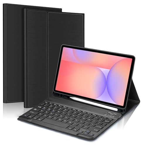 Image of ProElite Keyboard case for Samsung Galaxy Tab S9 FE 10.9 /Tab S10 Lite 10.9 inch /S10 FE 10.9 inch /S9 11 inch with S Pen Holder, Magnetic Detachable Wireless Bluetooth Keyboard, Black