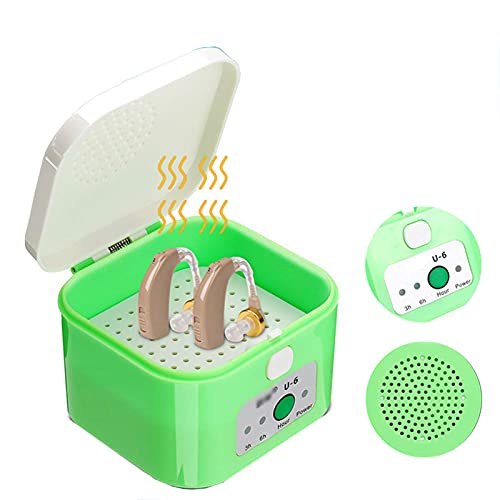 MFZTQ Automatischer Hörgerätetrockner 3-6Stunden Timer Trockner Portable Trockenbox Trocknung Schutzhülle Hard Case Cover