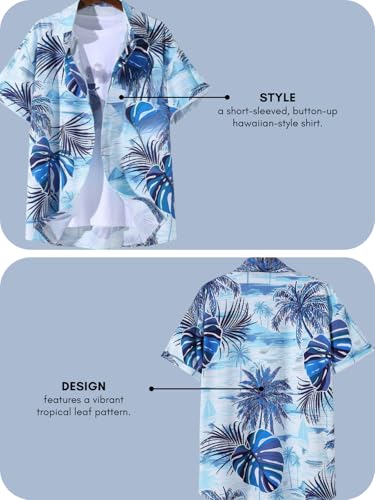 Image of LERIYA FASHION Men's Rayon Shirt - Summer Button Down Shirts | Half Sleeve Printed |Formal |Casual Stylish (Available in Plus Size)