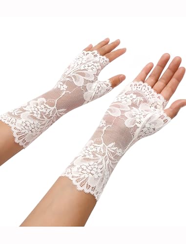 Avidlove Women Short Lace Gloves Fingerless Bridal Wrist Glove Opera Evening Wedding Tea Party Prom Cosplay Gothic Clothes2