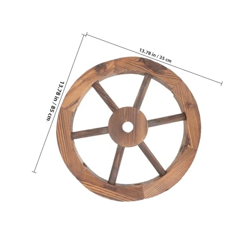 Décoration murale roue de chariot en bois rustique aux finitions soignées - 2
