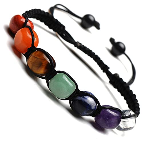 Bracelet d'equilibre de yoga en perles classiques et pierres naturelles avec cordon tresses
