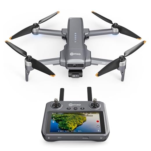 Contixo Quadcopter GPS Foldable 4K HD Camera Drones - 60 Minutes Longest Flight Time - Brushless Motors Drone with Camera for Adults - Extra 1 Battery 64GB SD Card Carrying Case