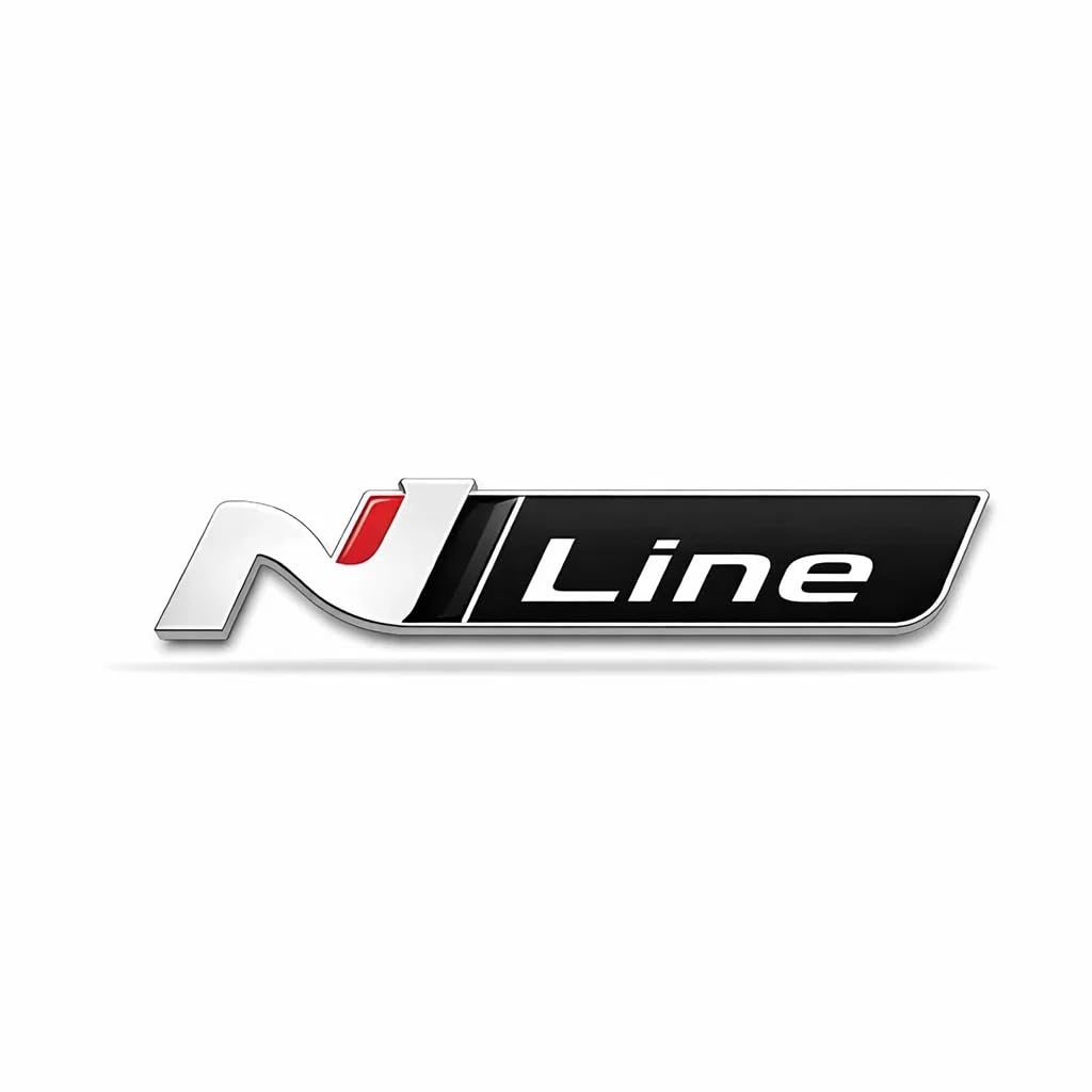 Car N Line Emblem Sticker Compatible with Scorpio N 2025 to 2026 Year Onwards All Models Car Fuel Tank Emblem Side Badges/Logo for All Cars & Bikes (Black)