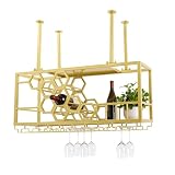 AHSSBSA Botellero colgante de 100 x 30 x 40 cm, 2 niveles para botellas, vasos,...