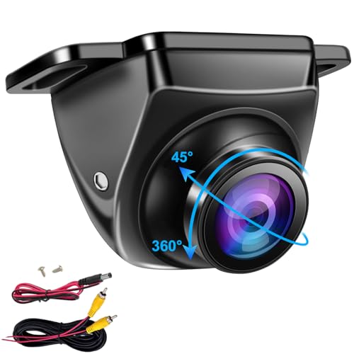OBEST Camara Marcha Atrás Coche 1080P AHD/CVBS Cámara Visión Trasera/Lateral Visión Nocturna, Camara Aparcamiento Coche Metal Rotar 360°, Gran Angular 170°, para Auto Furgoneta Camion Universal 12V