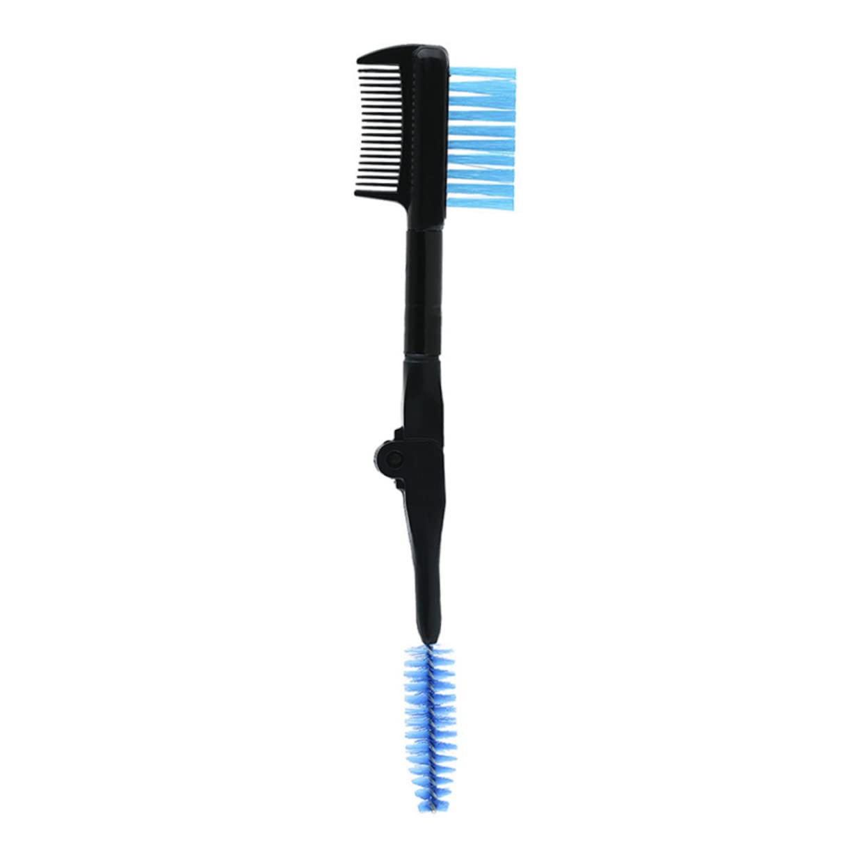 Baluue Double-ended Comb Makeup Brush Applicator Mascara Brush Angled Beauty Tool for Lash Brow Sleek Wooden Handle Reusable Random Color