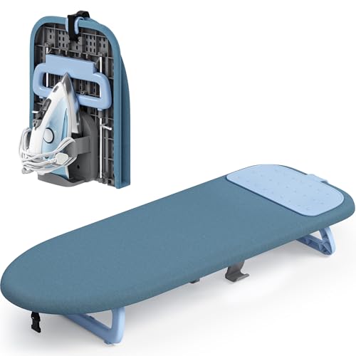 KINGRACK Tabla de Planchar Plegable, con Soporte, Azul