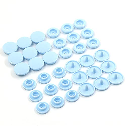 20 Sets T5 Resin Plastic Snaps Buttons Snap Fasteners Press Studs for Clothing DIY (20# Blue Gray)