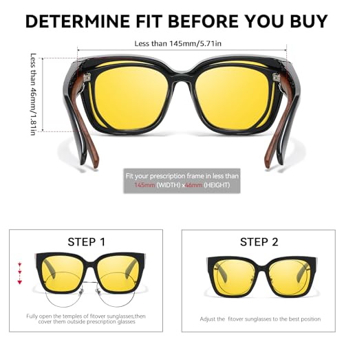 Image of LVIOE Blue Light Blocking Over Glasses Computer Gaming Phone TV Eyeglasses Reduce Eyestrain Improve Sleep Quality LB7511Y