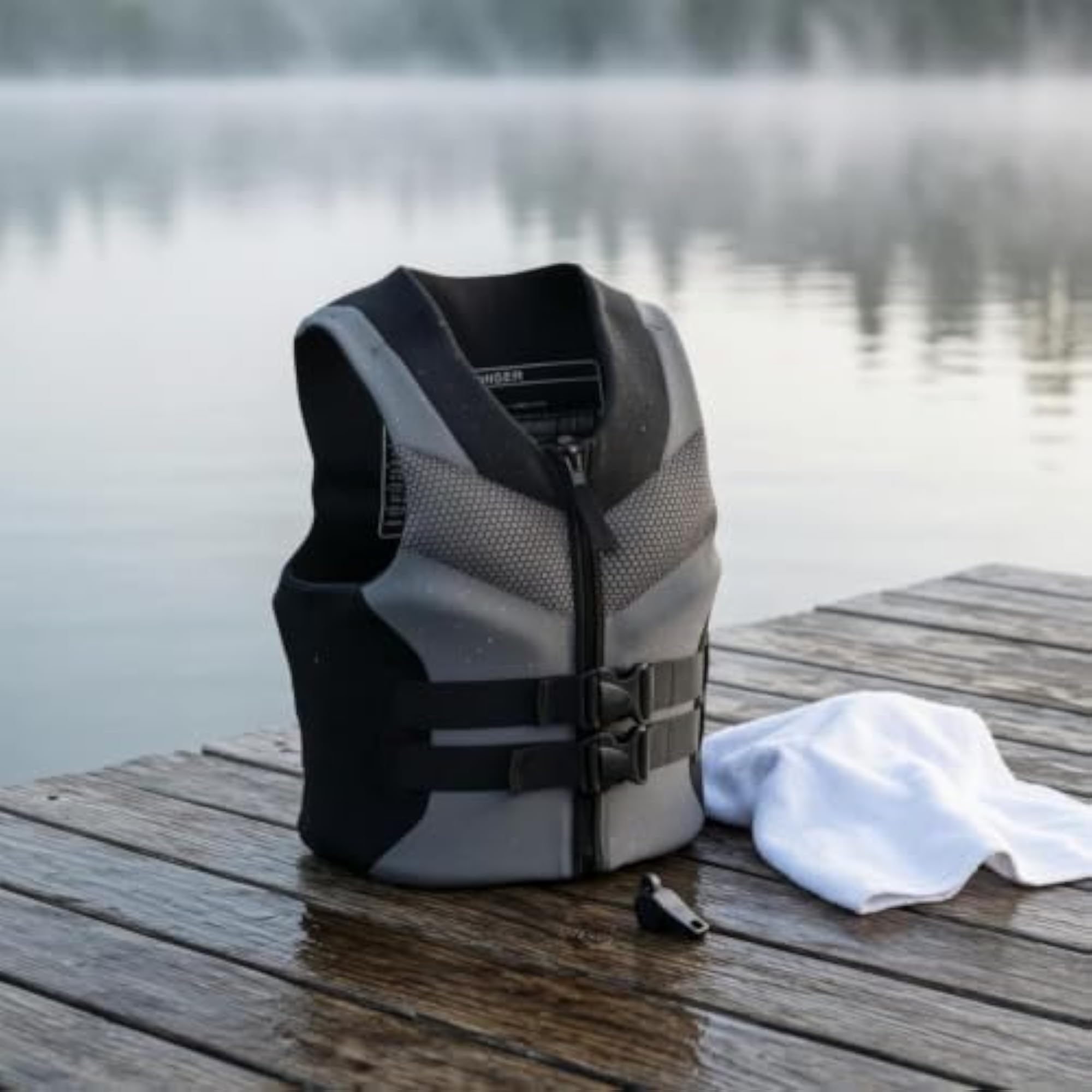 Adjustable Straps Adult Life Jacket with Zippered Sleeves