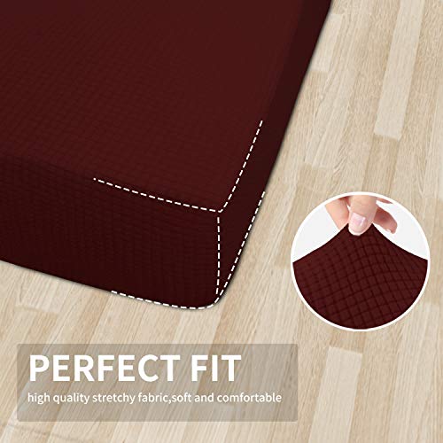 Image of Easy-Going Stretch Cushion Cover Sofa Cushion Furniture Protector Sofa Seat Sofa slipcover Sofa Cover Soft Flexibility with Elastic Bottom (Chair Cushion,Wine) | Sofa Cushion Furniture Protector Sofa Seat sofa slipcover Washable sofa cover soft with Elastic Bottom Wine