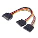 SIENOC SATA 15-Pin Male to 2 x 15-Pin Female SATA 15Pin 1 to 2Power Extension Y Splitter Cable Adapter