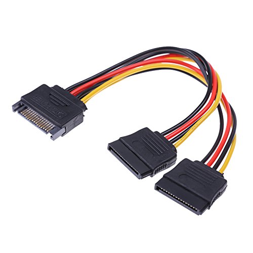 Cable Adaptador Divisor SATA 15 pines Macho a Doble Hembra