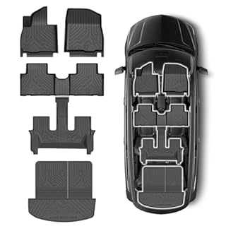All Weather Floor Mats & Cargo Liner for 2026 Hyundai Palisade 7/8 Seats (Only Fit Gas), Custom Fit 1st & 2nd & 3rd Row with Trunk Backrest Mat Full Set for 2026 Palisade Accessories TPE Heavy Duty