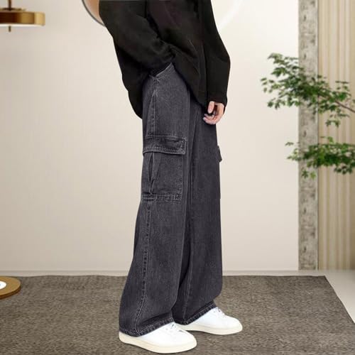 Denim for Man Summer Fall Ruched Western Straight Leg Basic Long Leg Trousers Pants Man 20252