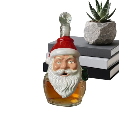 Spirit Carafe - Christmas Decoration with Santa Claus - Christmas Whiskey Carafe, for Home Bar, Office, Restaurant, Hotel, Club, Mantle Display Case, Food, Bartender Collector