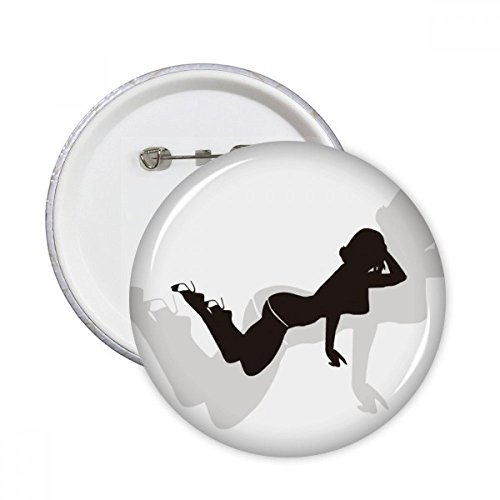 Pins badge bouton silhouette ronde M décoration vêtements multicolore
