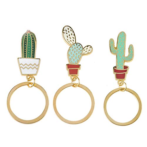 Momorain Vintage Cactus llaveros para Mujeres suculentas Plantas en Maceta Llavero Creativo para Coche Llavero Titular Bolsa Accesorios
