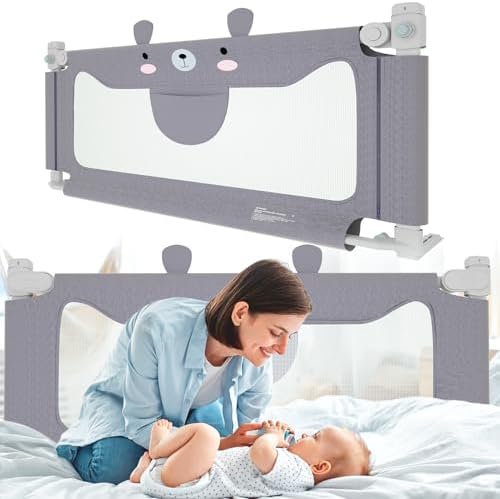 Barrera de seguridad para cama de 200 cm, con elevación vertical,...