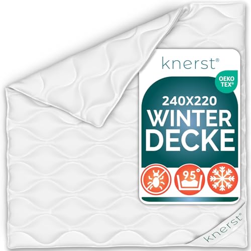 KNERST® Winterbettdecke PolarDream - atmungsaktive und temperaturausgleichende Winterdecke - extra warme Bettdecke 240x220 cm für den Winter - Ökotex Zertifiziert und waschbar