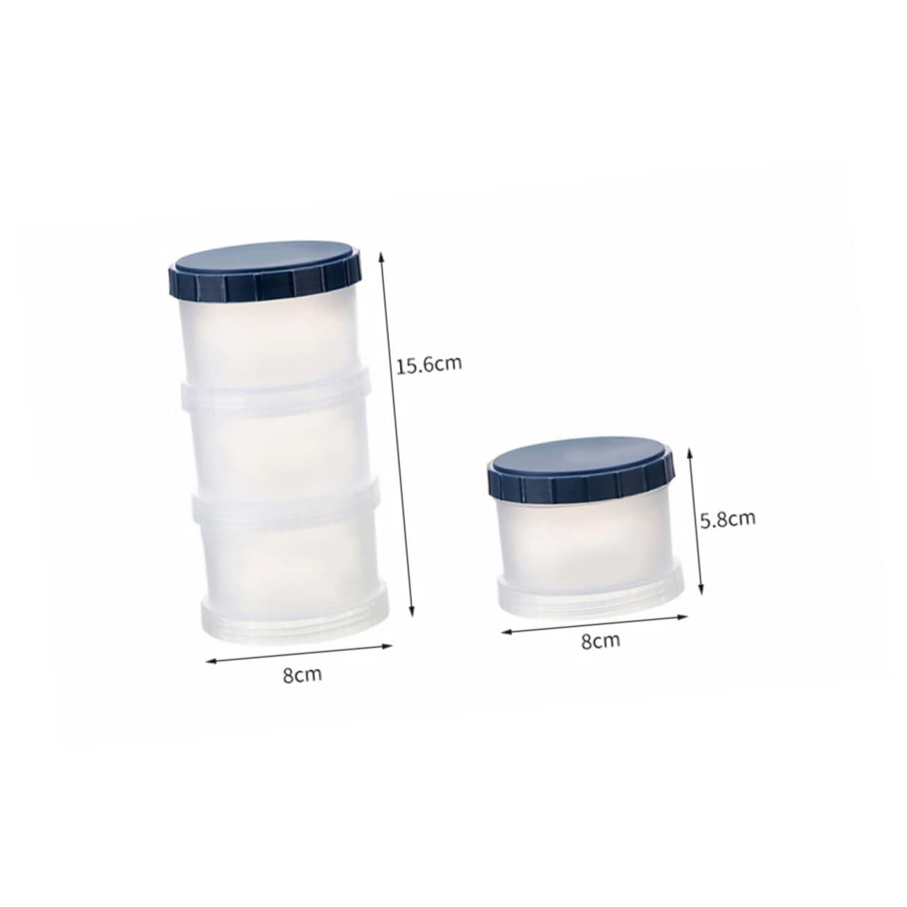 QUMIIRITY 2Sets Portable Milk Powder Container Stackable Three Food Case with Measurement for Easy Outdoor Travel and Storage Safe and Convenient Design