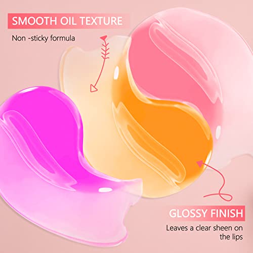 Hoomuss Lip Oil Hydrating Lip Glow Oil, Treansparent Toot Plumpimg Lip Oil Tinted Lip Balm Long Lasting Non Sticky Big Brush Lip Gloss (Cherry) #TOP4