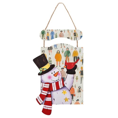 Décoration de Noël bonhomme de neige en bois pour mur intérieur