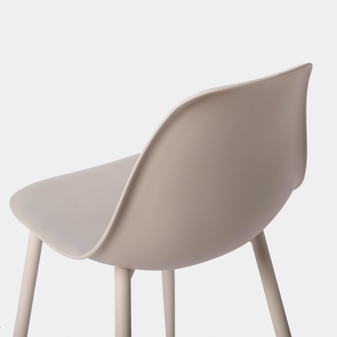 KLAST Pack de 6 sillas de Comedor Nina en Polipropileno Beige, Ligeras y funcionales, aptas para Exteriores, con Alta Durabilidad y fácil Mantenimiento