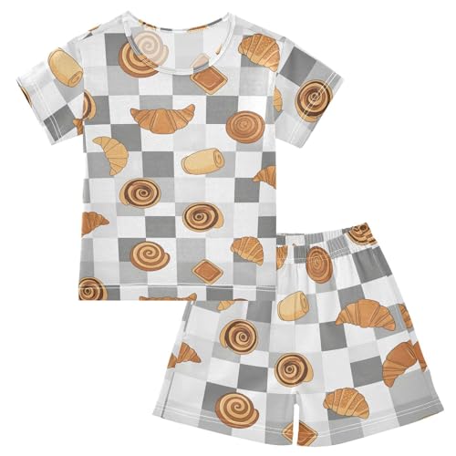 VIGTRO Pajamas Set Short Sleeve Summer Sleepwear Short Sets Soft 2 Piece Short Pjs Set Size 5-14Y