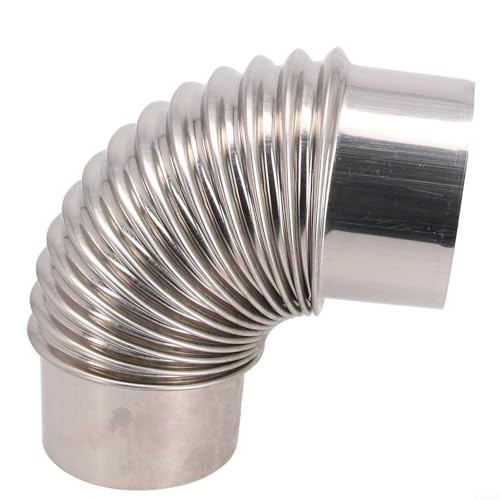 Codo de chimenea para estufa con tapa de lluvia para barbacoas, chimeneas y soluciones de ventilación (90 mm)