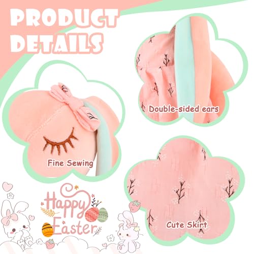 XIMEY Plüschtier Hase Kaninchen mit Schlappohren, 35cm Kuscheltier für Mädchen Babys,Plüschtier Stofftier (Rosa)