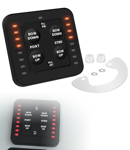 Toolixor SLC-11 LED Trim Tab Control Panel with Auto Retract & Position Indicators Fits Lenco & Bennett 12V/24V Systems Replacement for Lectrotab SETR-61