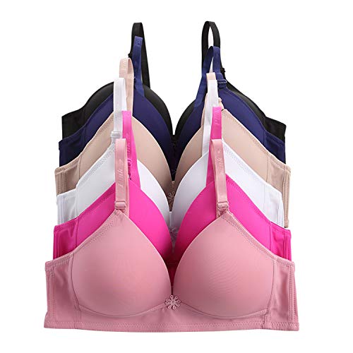 Image of Viola's Secret 6 Pack of Color Print T-Shirt Bras B Cup C Cup and D Cup