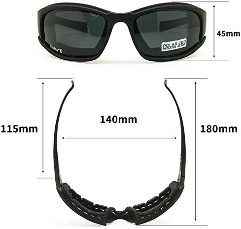 EnzoDate Polarized Army Sunglasses, Military Goggles 4 Lens Kit Men War Game Tactical Outdoor Sunglasses