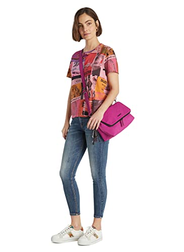 Desigual - Maglietta da donna a maniche corte e patch digitale