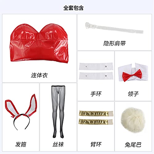 Litads Anime DARLING in de FRANXX Cosplay Kostuum Zero Two Bunny Girl Cosplay Kostuum 02 Sexy Dames Jumpsuit Rood Lederen Pak (Kleur: Natuurlijk, Maat: XXL) - Afbeelding 3
