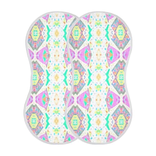 Boho Geometry Gorgeous White Burp Cloths for Babies Burp Rag Cotton Spit Up Rag for Babies Infant Newborn