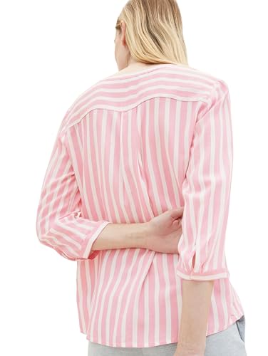 TOM TAILOR Damen Bluse mit Streifen & Brusttaschen, 35245 - Pink Offwhite Stripe, 32 – Ansicht 5
