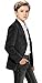 Black Suede Blazer for Boys Spring Faux Leather Jacket for Kids Fashion Outerwear Boy Sport Coat for School Size 5