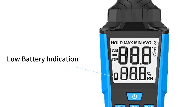 Image of Temperature Humidity Meter, High Precision Digital Hygrometer with Ambient, Dew Point, Wet Bulb Temperature for Indoor Outdoor, Thermometer with Min /Max, Data Hold, LCD Backlight, TH11