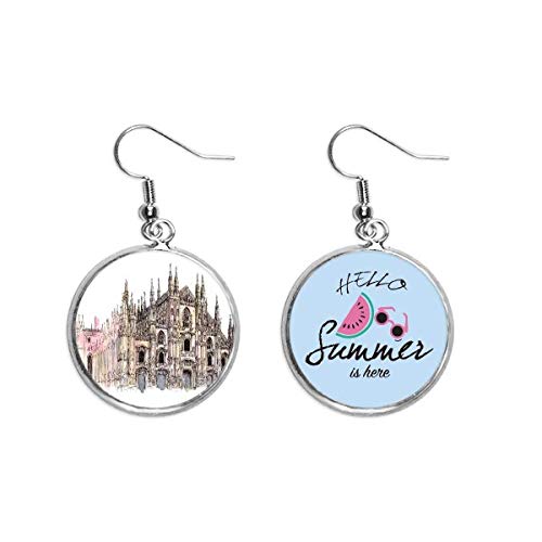 Pendientes de sandía con acabado artístico inspirados en la icónica Milán Italia