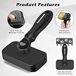 3PCS Cat Grooming Supplies, Cat Brush & Nail Clipper/Trimmer & Flea Comb for Shedding Indoor Cats Essentials Stuff Accessories (Black) - Image 2