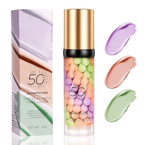 BUTBU Primer Maquillaje SPF 50, Base de Maquillaje Corrector de Color, Imprimación Facial Líquida Hidratante, Prebase Maquilla-je Poros, Iluminadora y Refinadora de Poros con Protección Solar, 40g
