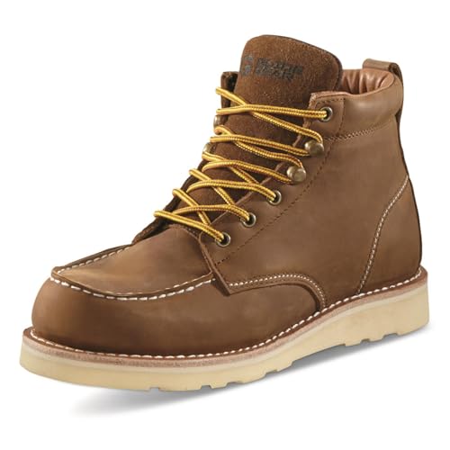 Guide Gear 6” Wedge Moc Toe Work Boots for Men, Leather Construction Ankle Shoes, Moisture-Wicking Lining2