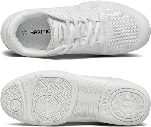 BAXINIER Girls Cheer Shoes White Cheerleading Dance Sneakers Kids Athletic Training Tennis Youth Competition Shoes4