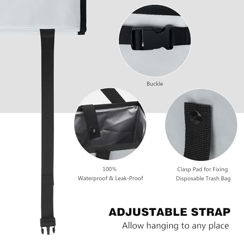 Image of Homelove Car Trash Can, Leak-Proof Waterproof Trash Bin Collapsible Portable Auto Garbage Bag Large Capacity Trashcan Storage Bag Multipurpose Car Organizer Hanging (Light-Gray)