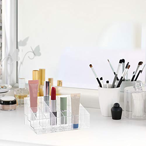 TRIXES Transparentes Kästchen zur Aufbewahrung von Make-Up, Lippenstift und Kosmetik
